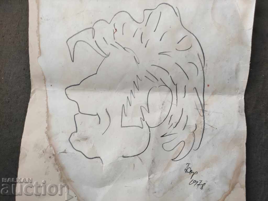 Δημοπρασία Μεγάλο καρτούν / σχέδιο από το 1978