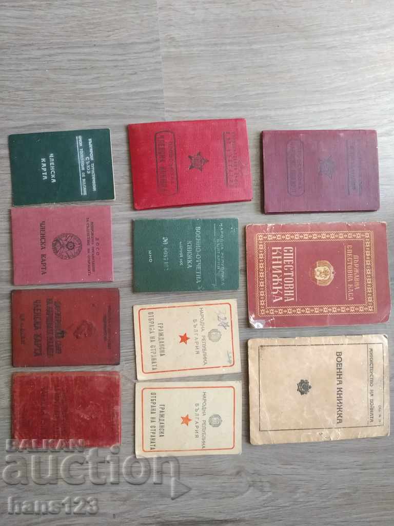 Savings, military, membership and other communist books