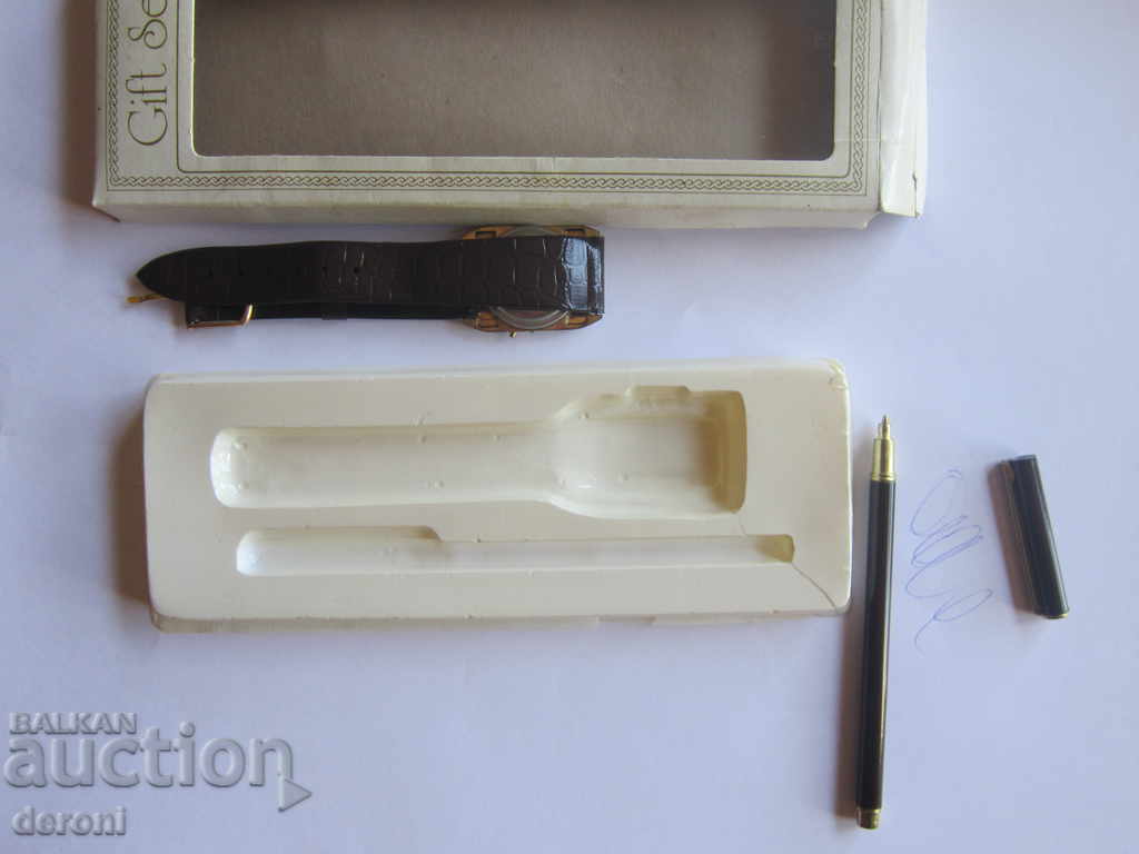 Доставка на Подаръчен комплект часовник писалка химикал Доставка на Подаръчен комплект часовник писалка химикал