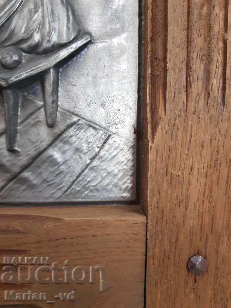 Auction Old German embossed and engraved lead-zinc painting Auction Old German embossed and engraved lead-zinc painting