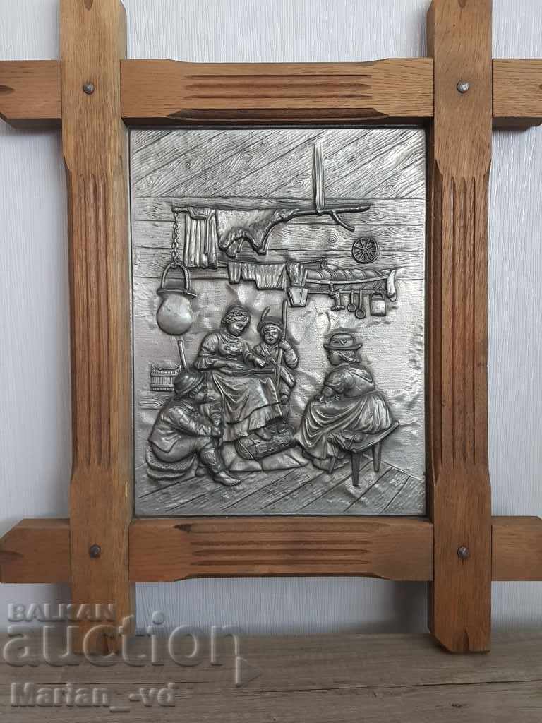 Old German embossed and engraved lead-zinc painting - 5 Old German embossed and engraved lead-zinc painting - 5