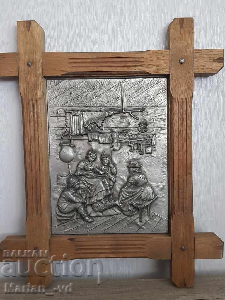 Old German embossed and engraved lead-zinc painting - 6 Old German embossed and engraved lead-zinc painting - 6