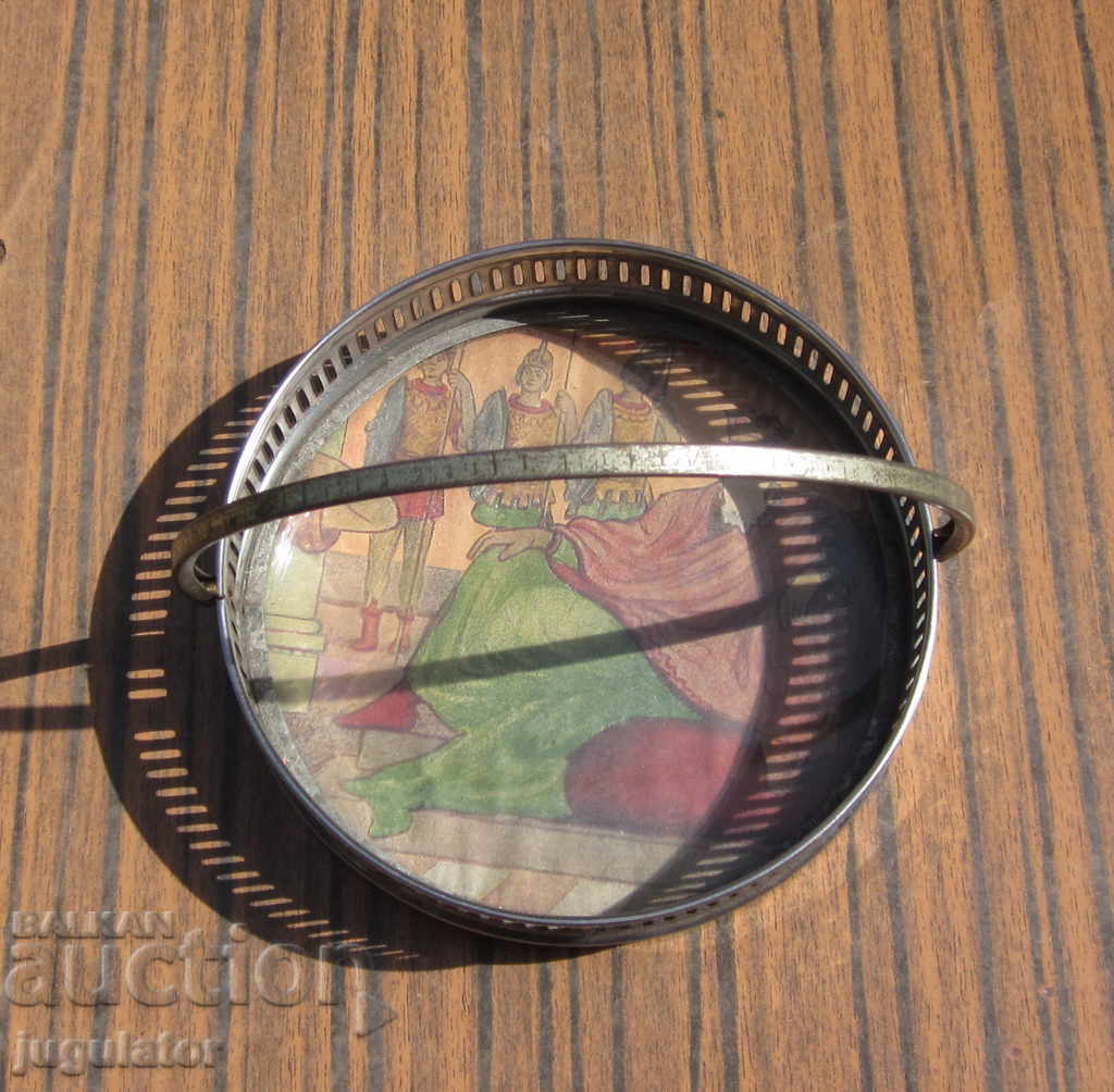 old ancient Bulgarian royal box with king and soldiers - 5