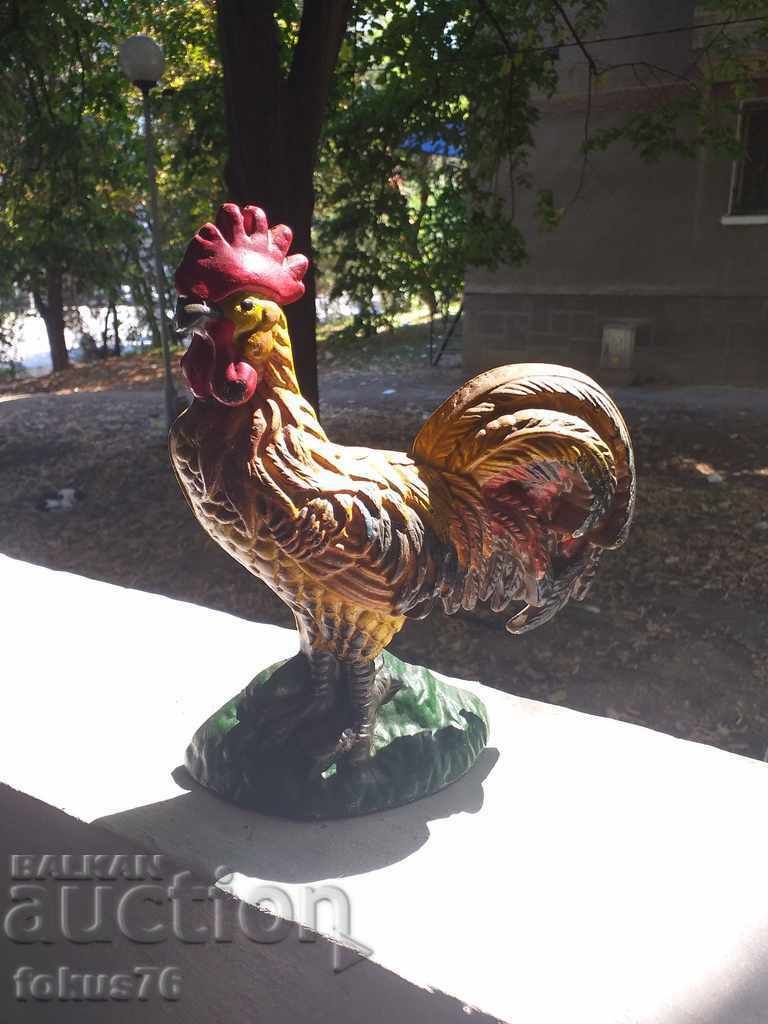 Uniquely beautiful old cast iron rooster color enameled - 5 Uniquely beautiful old cast iron rooster color enameled - 5