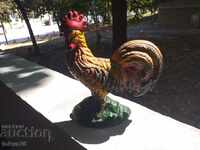 Uniquely beautiful old cast iron rooster color enameled
