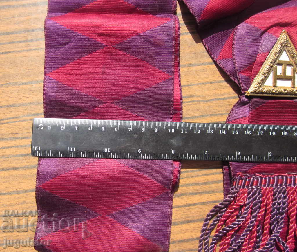 παλιό σήμα μετάλλου μασονικού τάγματος με κασκόλ - 7