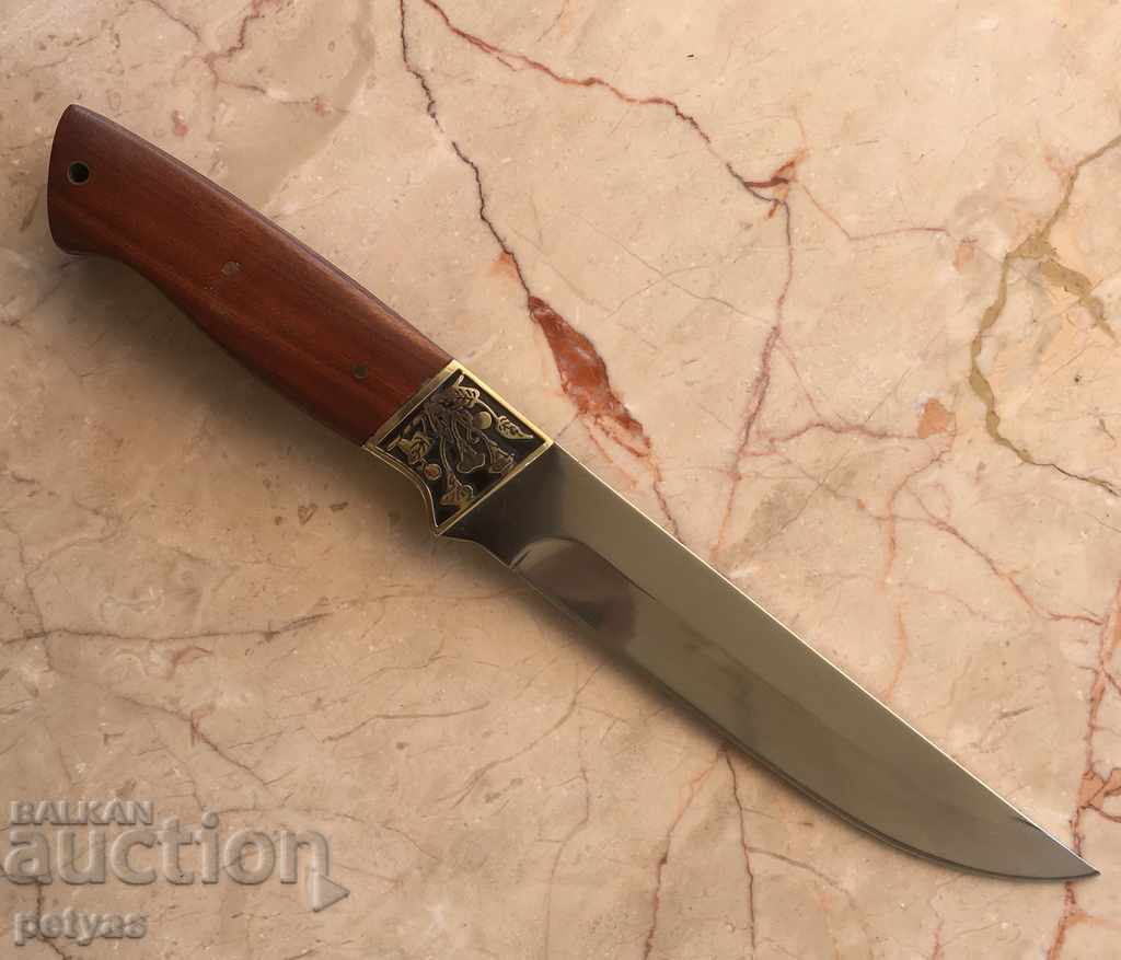 Russian engraved hunting knife brass guard, Panther St 65x13 - 5 Russian engraved hunting knife brass guard, Panther St 65x13 - 5