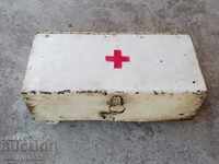 Old metal box first aid kit for an old BRC car