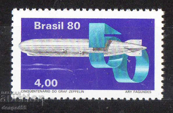1980. Βραζιλία. 50ή επέτειος του αεροσκάφους Zeppelin.