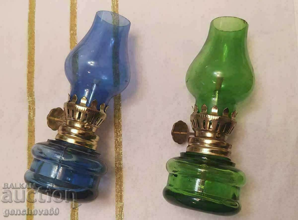 Two miniature gas lamps
