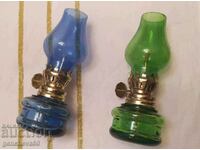Two miniature gas lamps