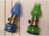 Two miniature gas lamps