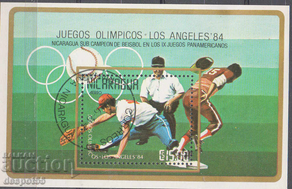 1984. Nicaragua. Jocurile Olimpice - Los Angeles, SUA. Bloc.