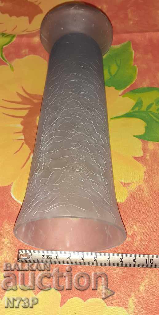 VAZĂ. STICLĂ ALBASTRĂ CLARĂ CRĂPITĂ. - 5 VAZĂ. STICLĂ ALBASTRĂ CLARĂ CRĂPITĂ. - 5