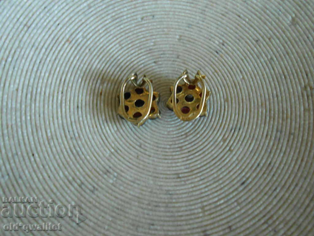 ORIGINAL OLD EARRINGS WITH NATURAL GARNET, NORM - 5 ORIGINAL OLD EARRINGS WITH NATURAL GARNET, NORM - 5