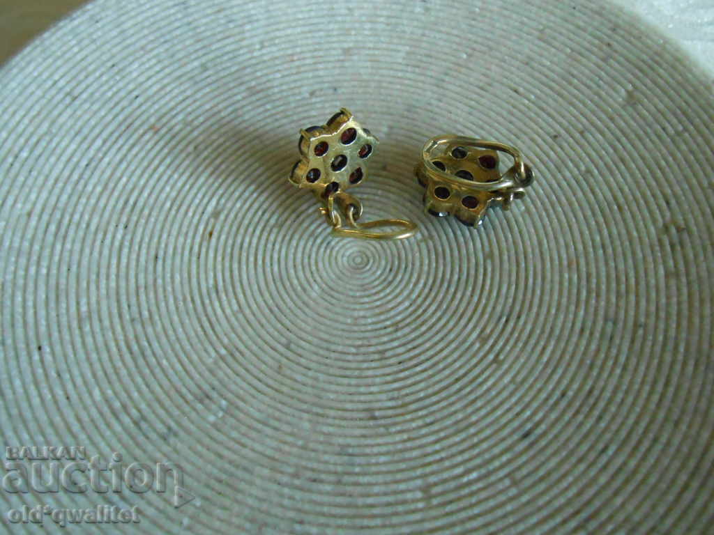 ORIGINAL OLD EARRINGS WITH NATURAL GARNET, NORM - 6 ORIGINAL OLD EARRINGS WITH NATURAL GARNET, NORM - 6