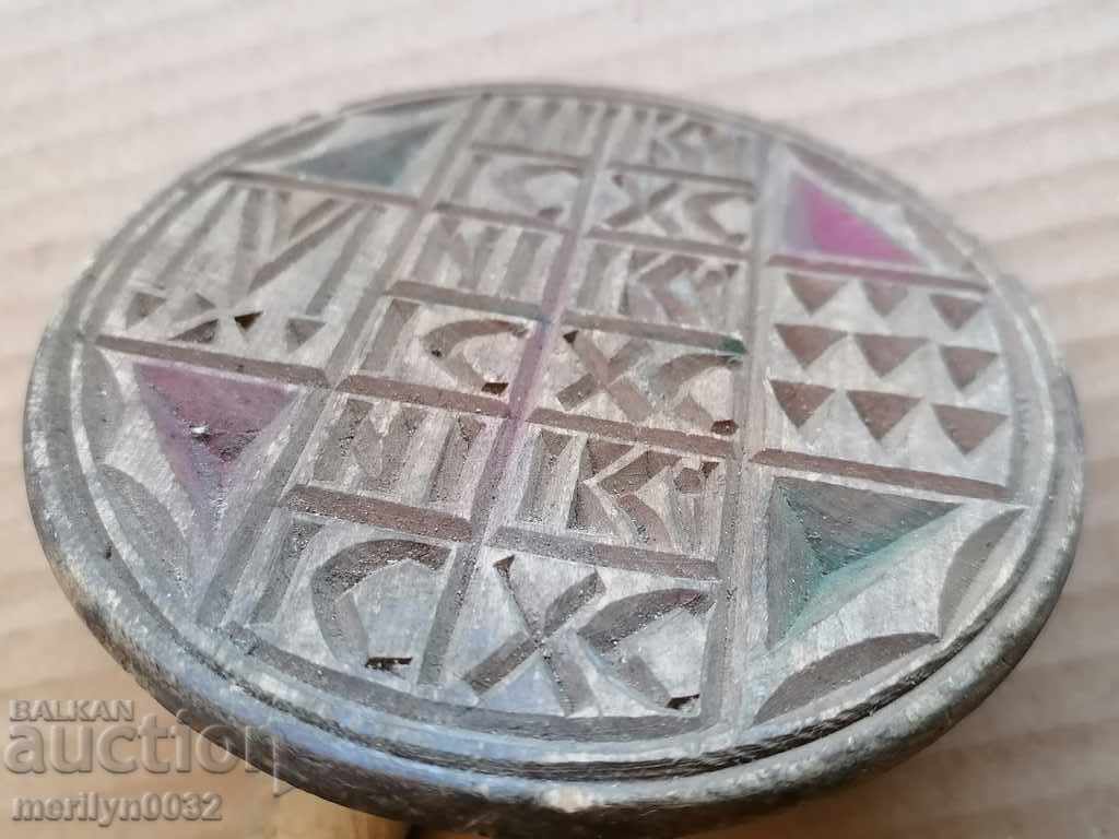 Prosphorus stamp for pita rite wooden - 6 Prosphorus stamp for pita rite wooden - 6