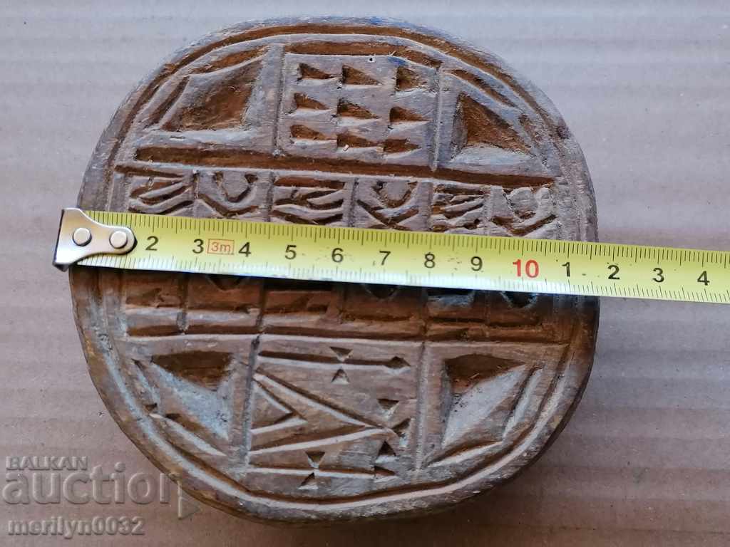 Auction  Prosphorus stamp for pita rite wooden