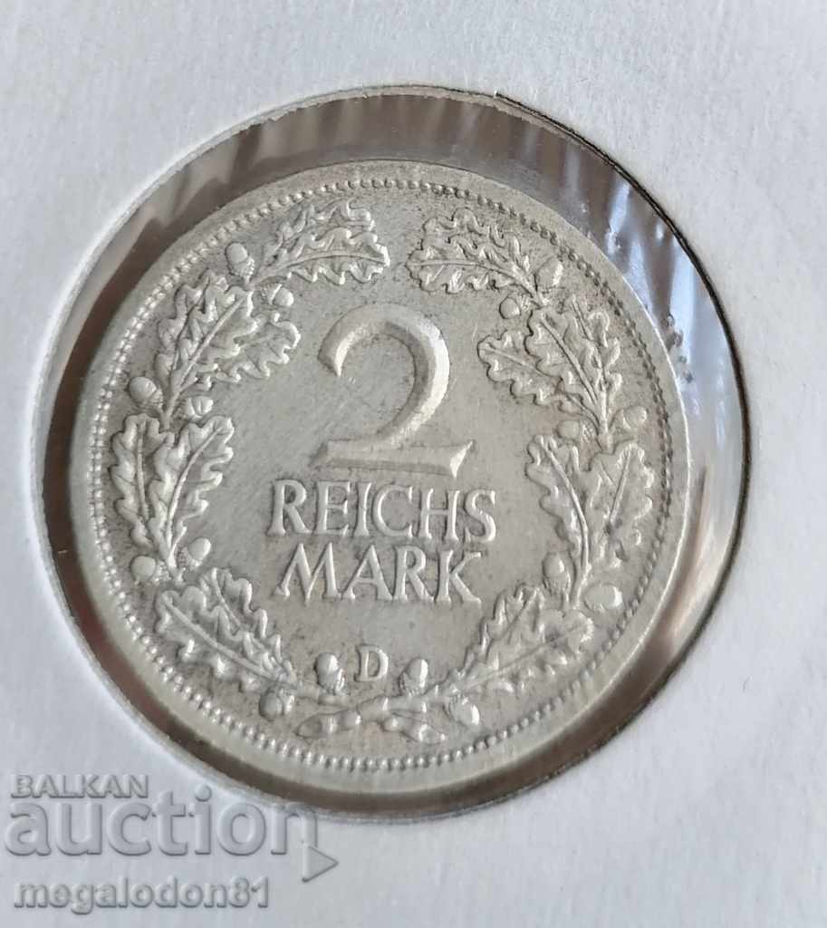 Germany - 2 Reichsmarks 1926 - D -