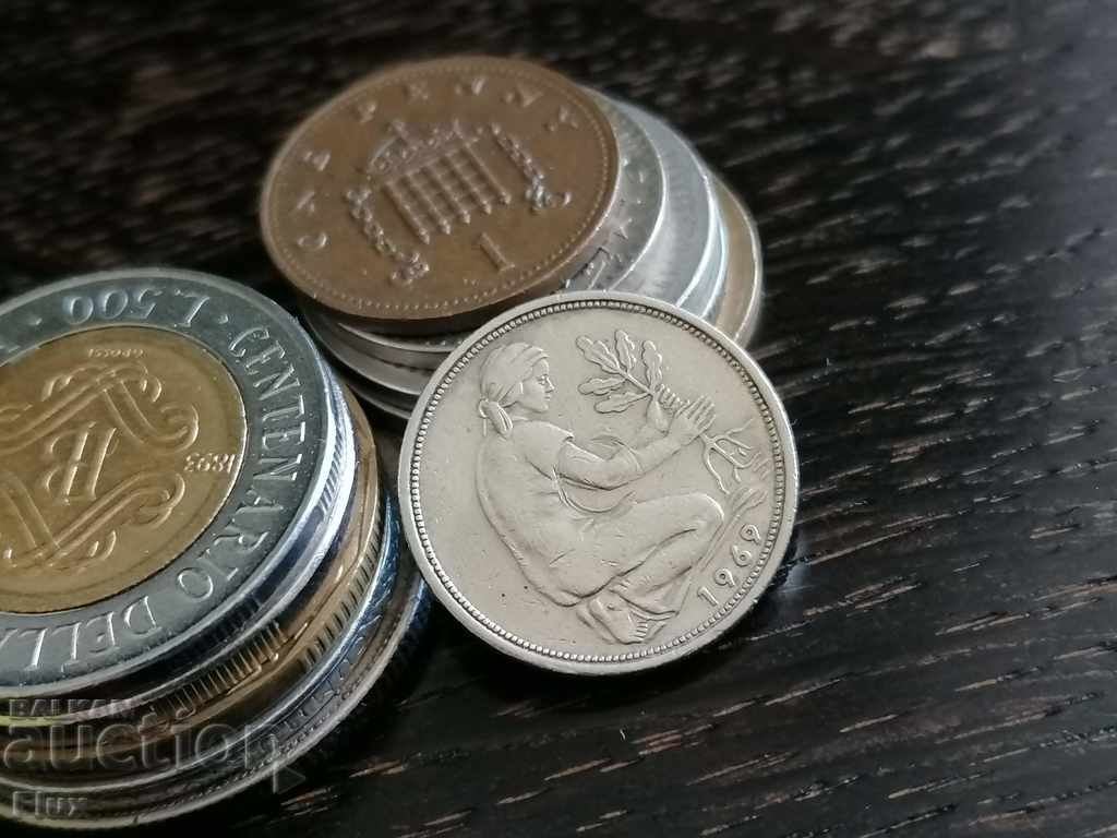 Coin - Germany - 50 pfennigs 1969; D series with price 2.35 BGN | € 1.20