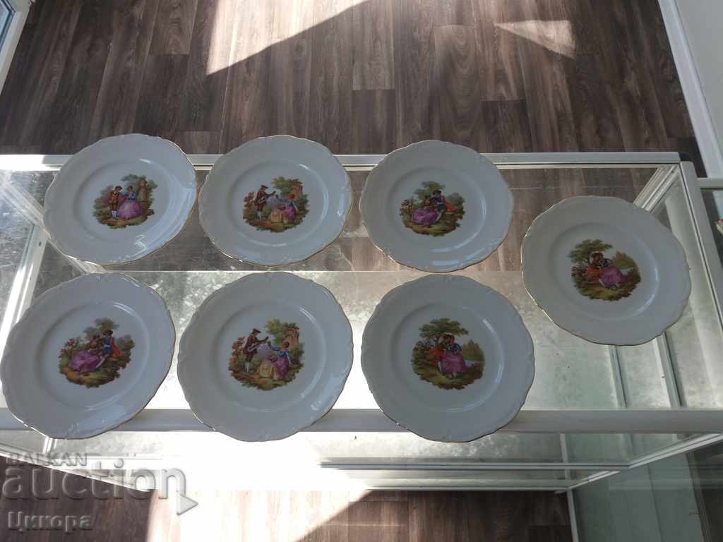 PORCELAIN SERVICE PORCELAIN PLATES-7pcs. - 5 PORCELAIN SERVICE PORCELAIN PLATES-7pcs. - 5