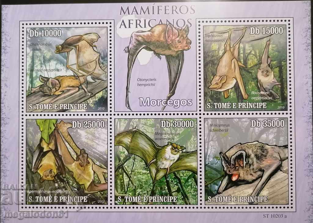 Sao Tome and Principe - African mammals, bats with price 4.00 BGN | € 2.05 Sao Tome and Principe - African mammals, bats with price 4.00 BGN | € 2.05