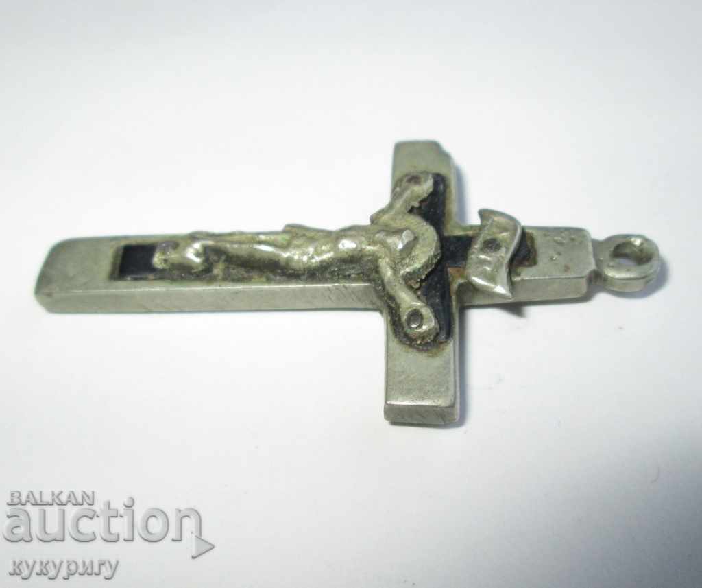Old religious cross with crucifix pendant medallion with price 15.00 BGN | € 7.67