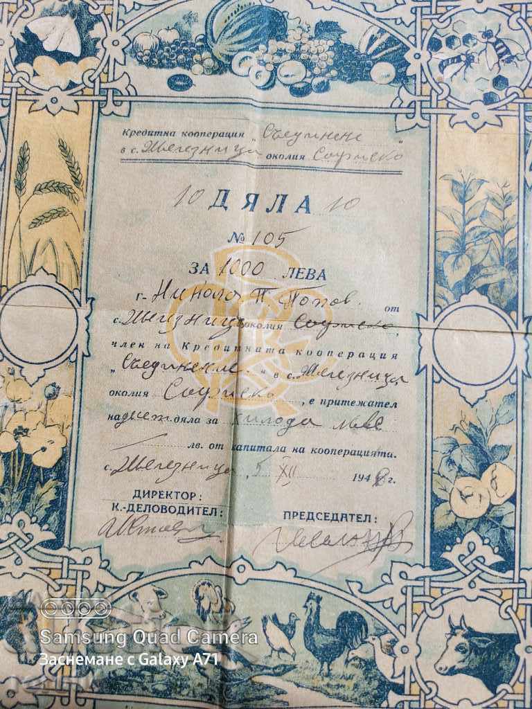 SHARE FOR 1000 BGN - 6 SHARE FOR 1000 BGN - 6