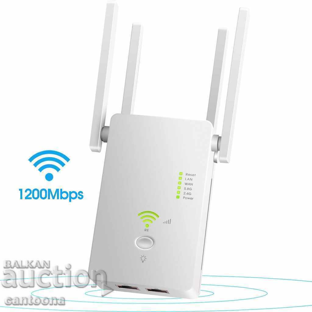 AC1200-5G router dual band WiFi, repetor și repetor, Gbit