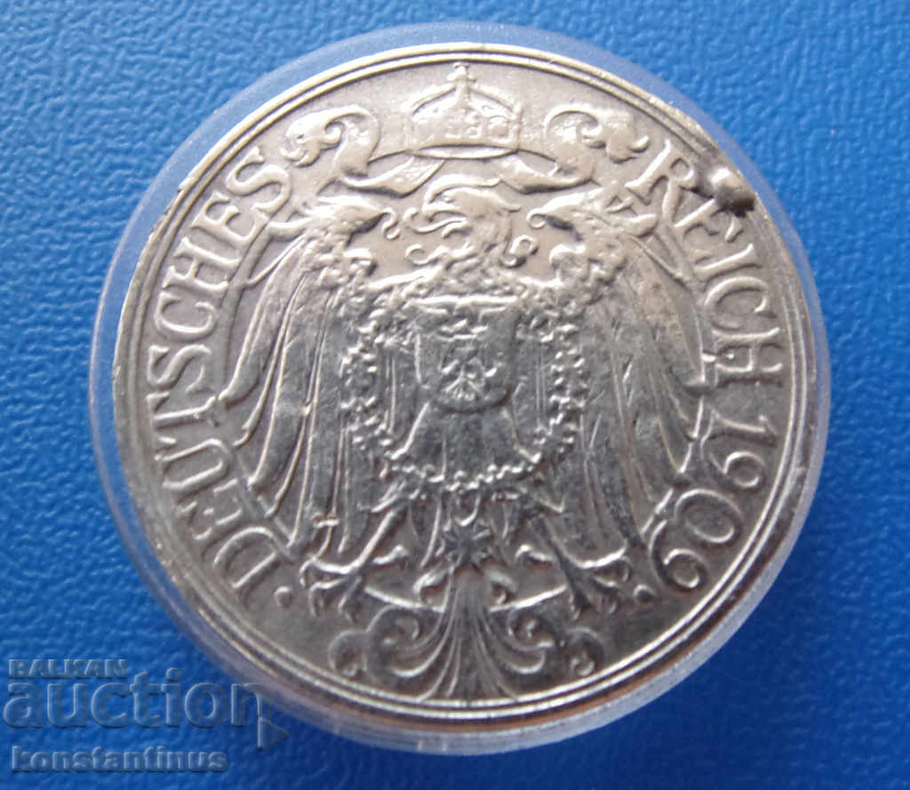 Германия  Вилхелм II 1888-1918   25  Пфенниг 1909 G   Rare с цена € 10.23 | 20.01 лв.