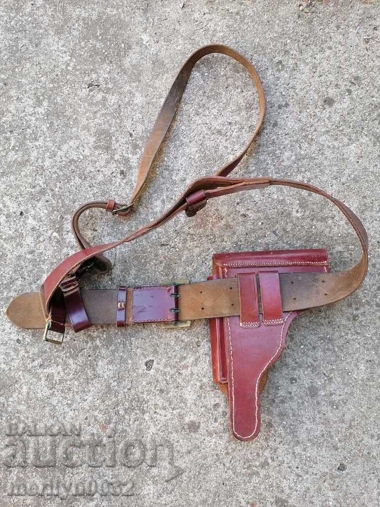 Царски офицерски боен колан кобур за пистолет Люгер P-08 WW2 с цена € 231.96 | 453.67 лв.