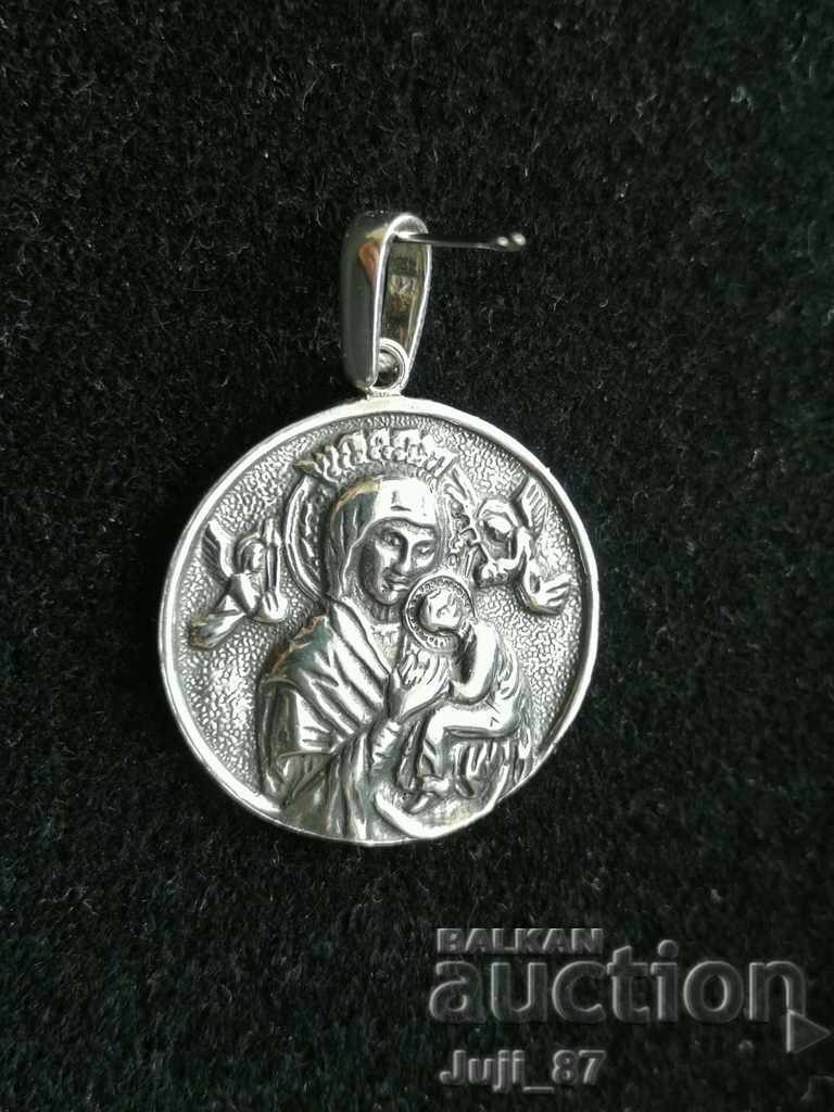 New silver medallion St. The Virgin