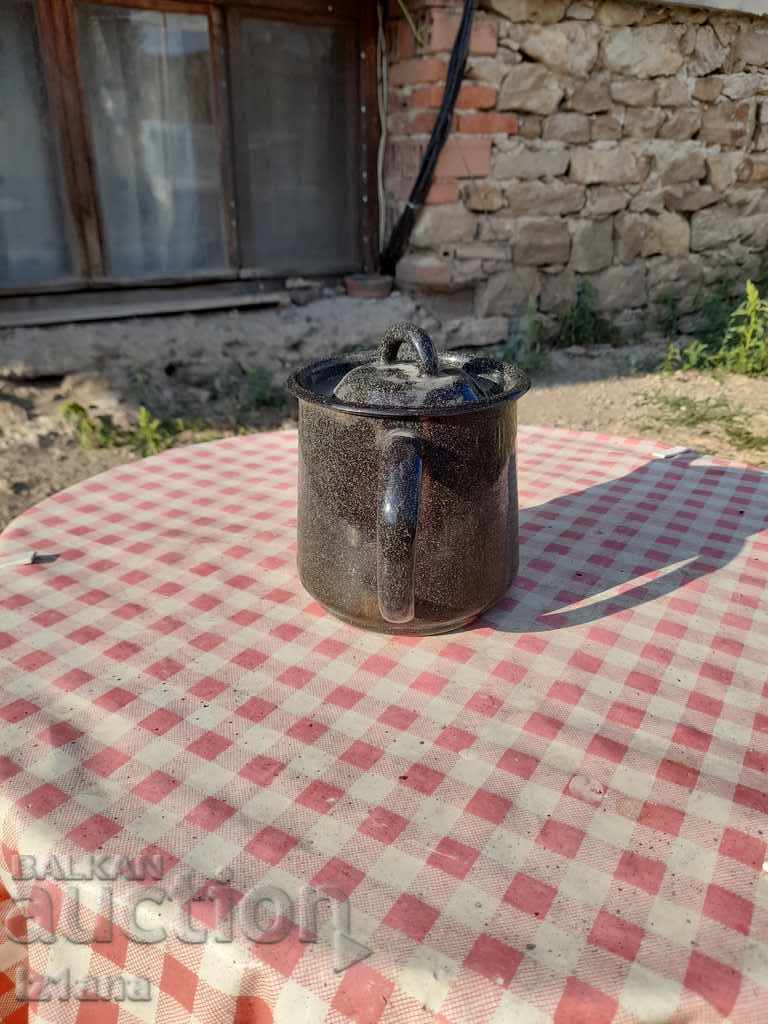 Old enamel teapot with price 18.00 BGN | € 9.20 Old enamel teapot with price 18.00 BGN | € 9.20