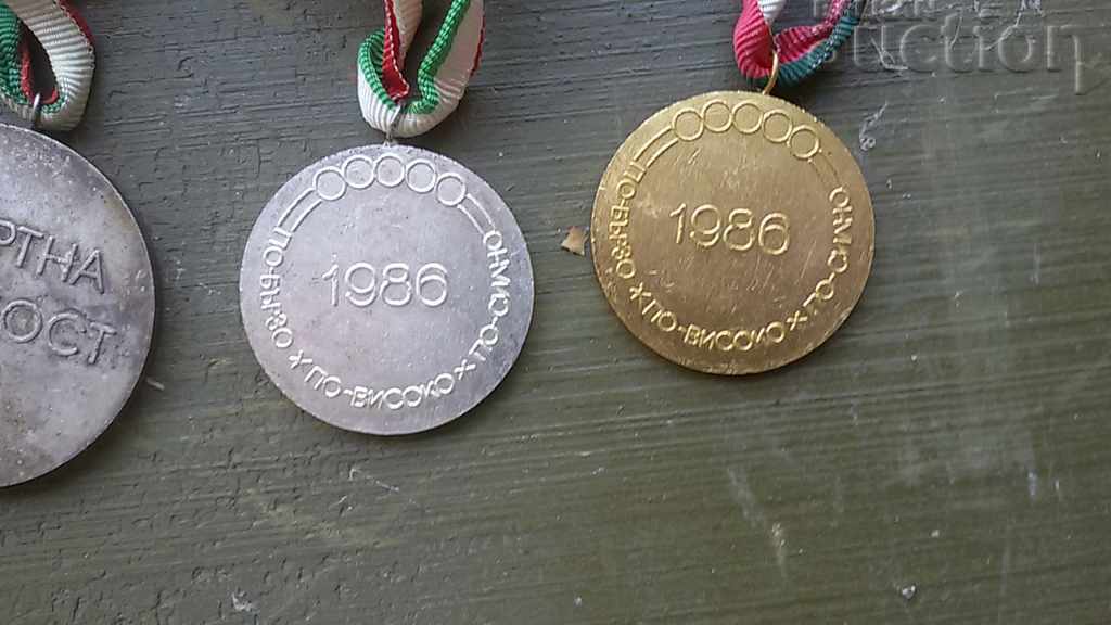 Delivery of Lot of 80s sports medals, 5 sports medals Delivery of Lot of 80s sports medals, 5 sports medals