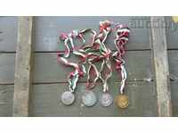 Lot of 80s sports medals, 5 sports medals