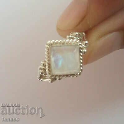 Delivery of Moonstone ring - silver plated, size 55
