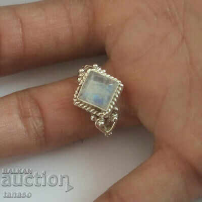 Moonstone ring - silver plated, size 55 - 5