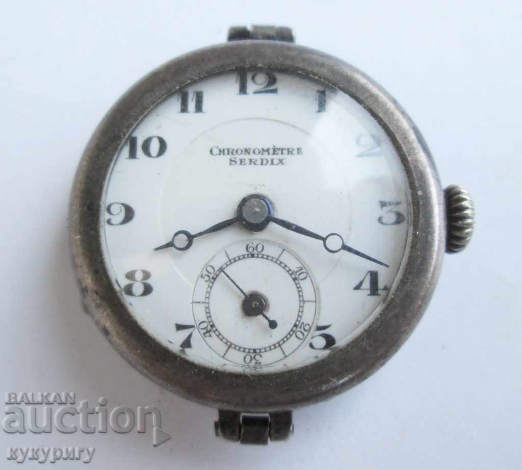 Old women's silver wristwatch from the first models