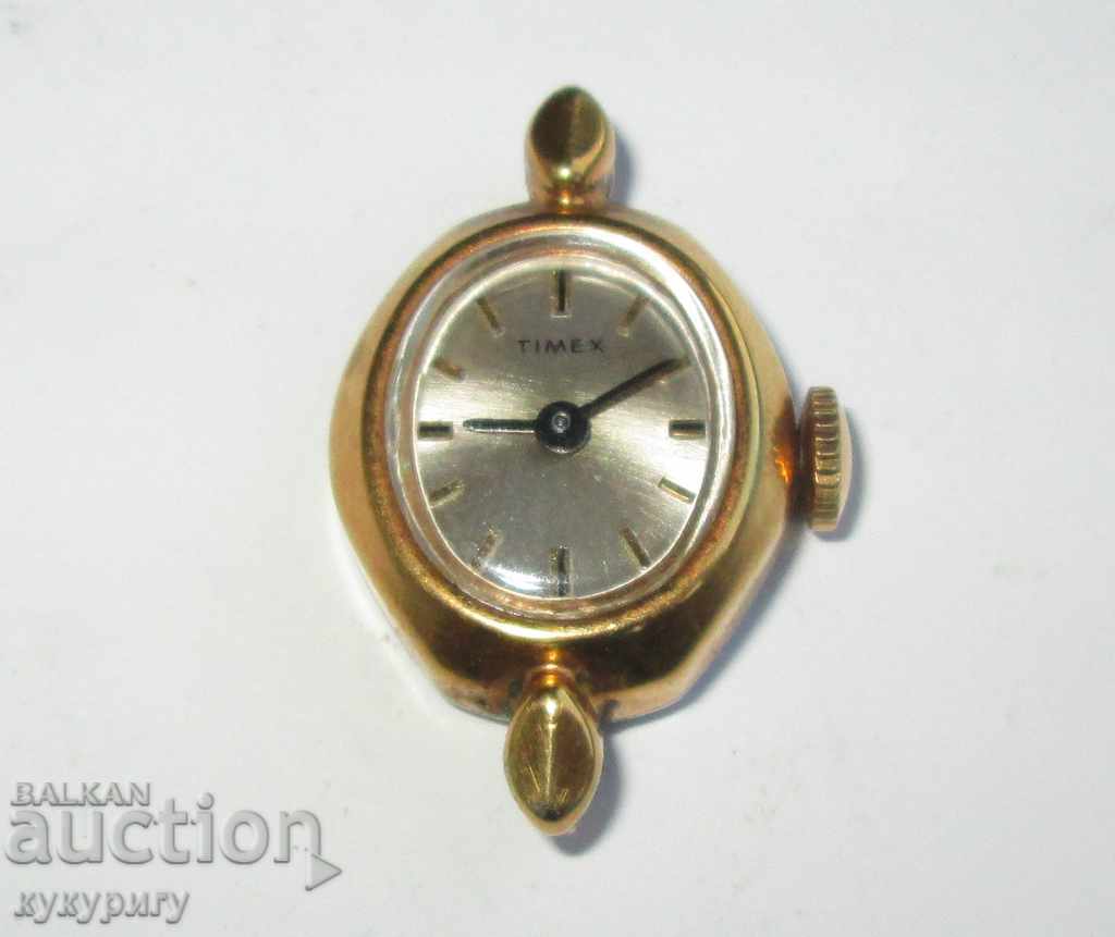 Стар дамски позлатен ръчен механичен часовник TIMEX
