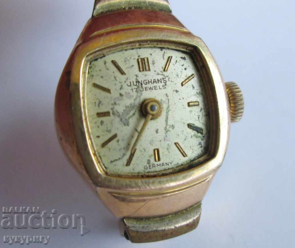 Old women's gold-plated wrist mechanical watch JUNGHANS with price 80.00 BGN | € 40.90 Old women's gold-plated wrist mechanical watch JUNGHANS with price 80.00 BGN | € 40.90