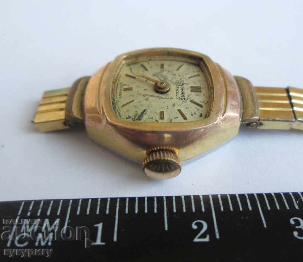 Old women's gold-plated wrist mechanical watch JUNGHANS - 5 Old women's gold-plated wrist mechanical watch JUNGHANS - 5
