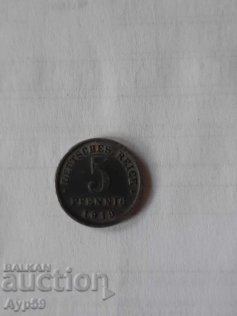 5 Pfennig 1919F-ΓΕΡΜΑΝΙΑ