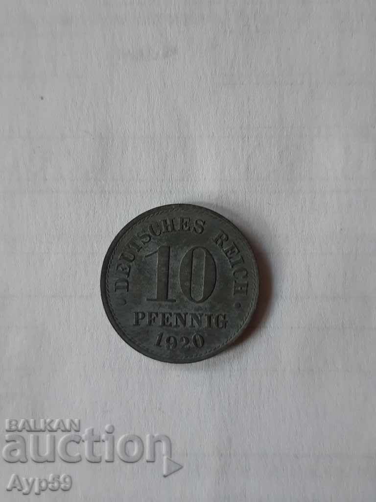 10 Пфениг 1920-ГЕРМАНИЯ