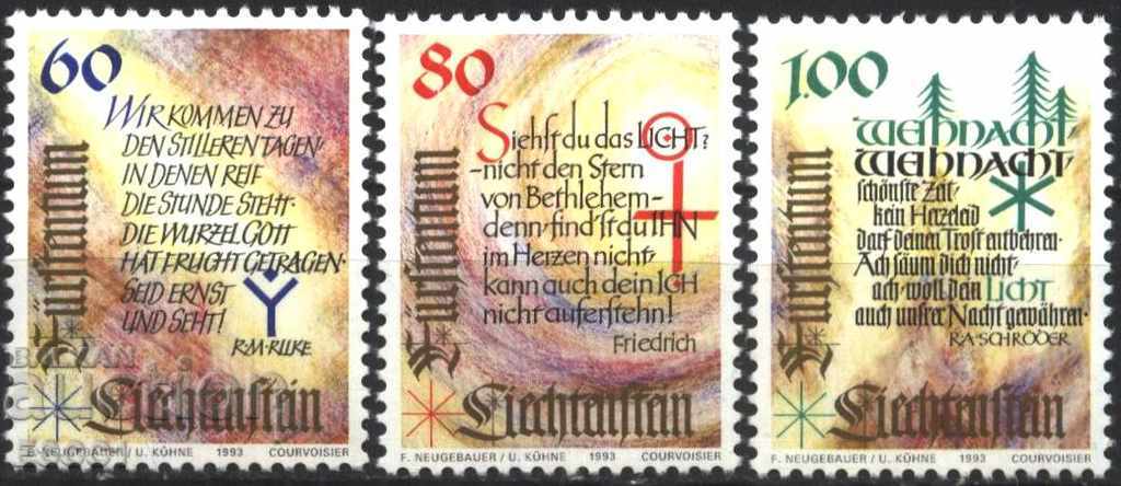 Чисти марки Коледа  1993 от  Лихтенщайн