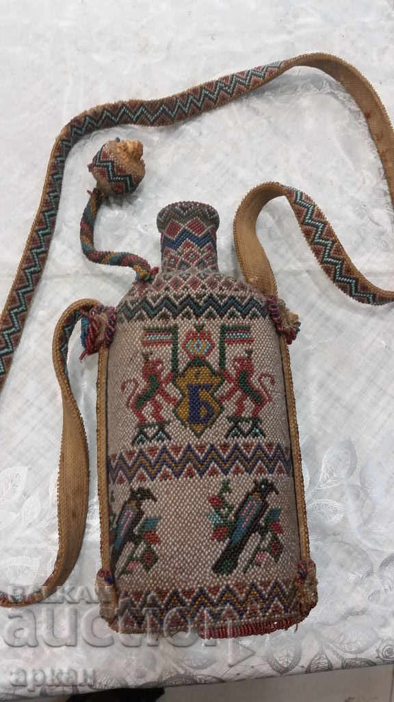 water bottle covered with beadwork - Kingdom of Bulgaria - 6 water bottle covered with beadwork - Kingdom of Bulgaria - 6