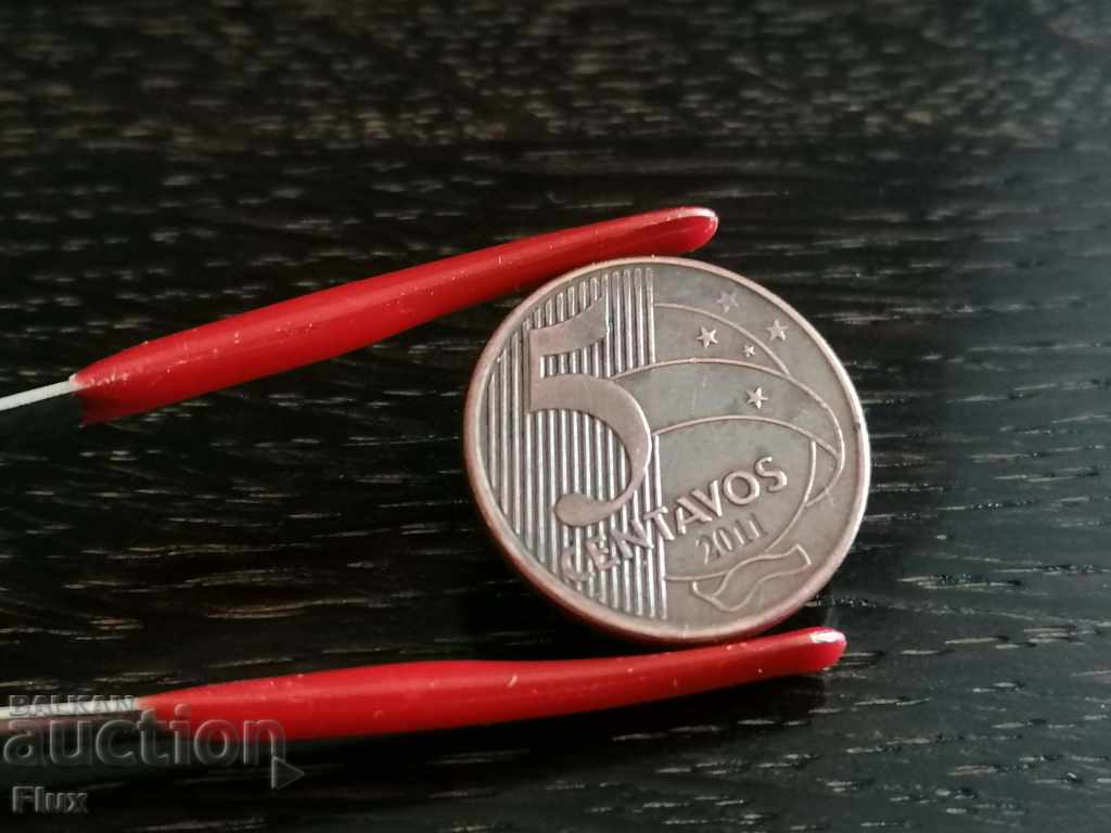 Монета - Бразилия - 5 центавос | 2011г. с цена 1.55 лв. | € 0.79 Монета - Бразилия - 5 центавос | 2011г. с цена 1.55 лв. | € 0.79