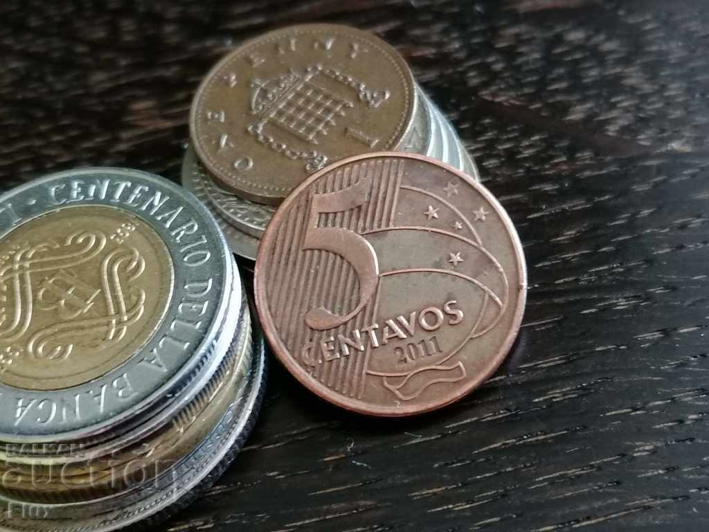 Νόμισμα - Βραζιλία - 5 λεπτά 2011
