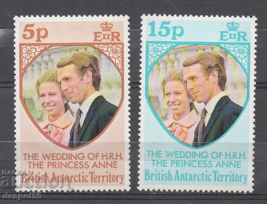 1973. Βρετανός. Ανταρκτική. Ο γάμος της πριγκίπισσας Άννας με τον Μαρκ Φίλιπς