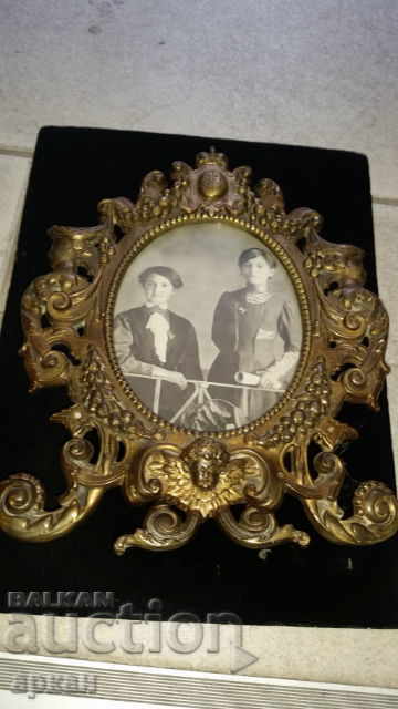 bronze frame with the monogram of Prince Alexander Battenberg bronze frame with the monogram of Prince Alexander Battenberg