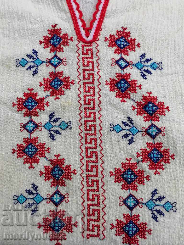 Old authentic embroidered shirt silk trim folk costume embroidery - 7 Old authentic embroidered shirt silk trim folk costume embroidery - 7